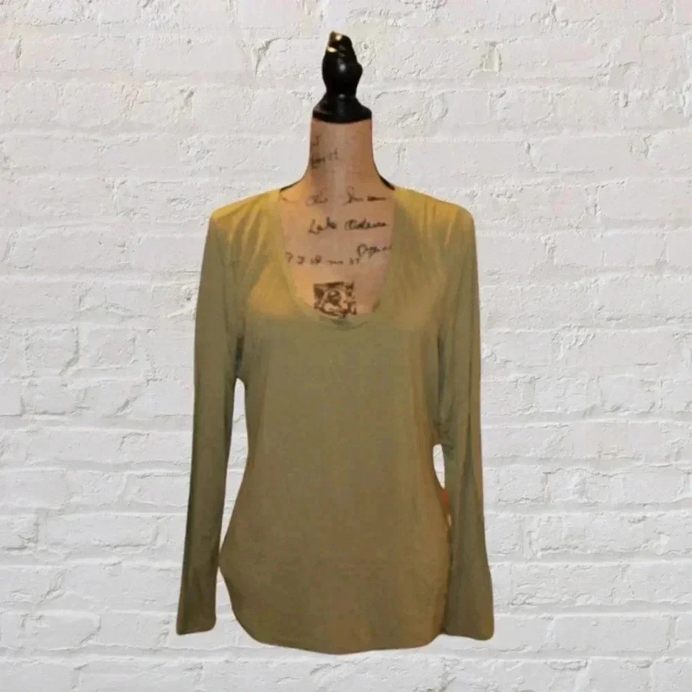 INC Olive Long Sleeve Shirt